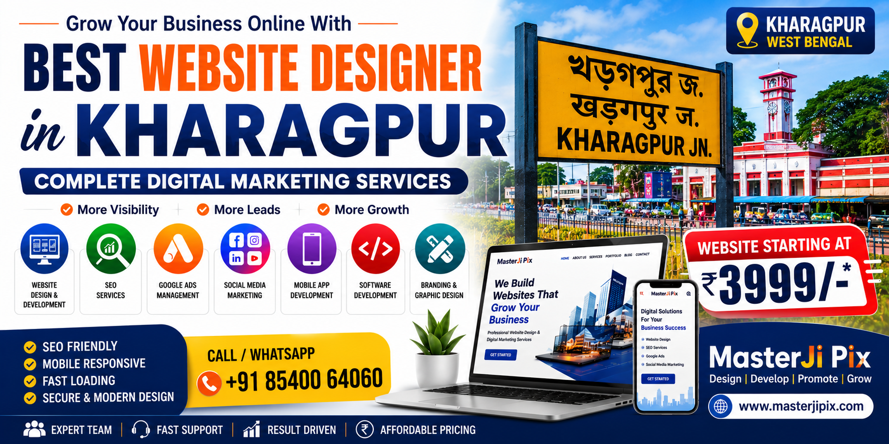 Best Website Designer in Kharagpur, West Bengal | Affordable Website Design Starting at ₹3999